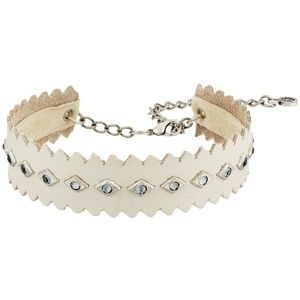 LEATHEROCK Adjustable Leather Rhinestone Choker